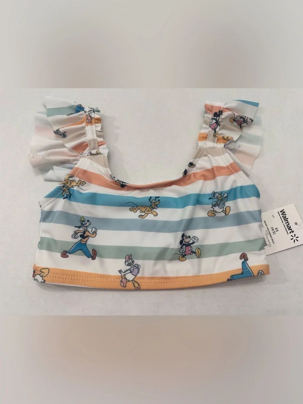 Disney Big Girls Mickey and Friends Striped Bikini Swimsuit Size XS (4/5)
